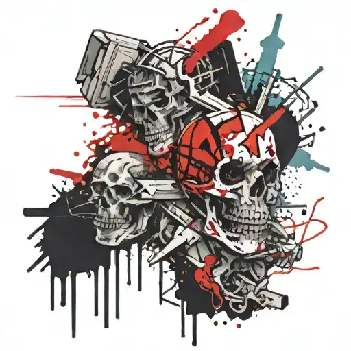 Denver, death, gang tattoo design idea