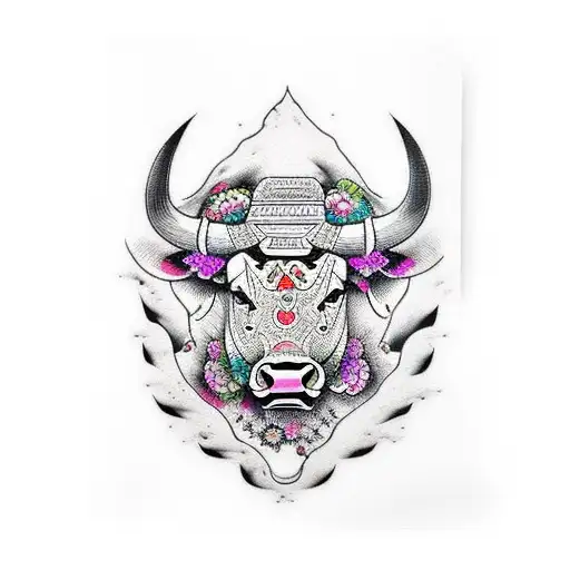 bull tattoo design idea