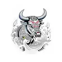 bull tattoo design idea