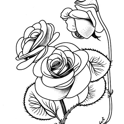sweet William, snow drop, rose tattoo design idea