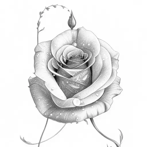 sweet William flower, snow drop, rose tattoo design idea
