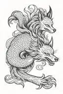 nine tailed fox tattoo design idea