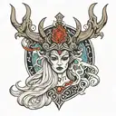 norse goddess hel queen of the underworld tattoo design idea