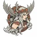 norse goddess hel queen of the underworld tattoo design idea