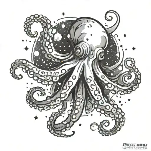 octopus in space  tattoo design idea