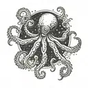 octopus in space  tattoo design idea
