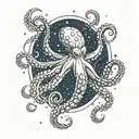 octopus in space  tattoo design idea