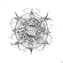 Celtic Knot surrounded by tribal sun tattoo  tattoo design idea