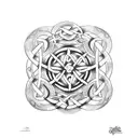Celtic Knot surrounded by tribal sun tattoo  tattoo design idea