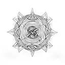 Celtic Knot surrounded by tribal sun tattoo  tattoo design idea