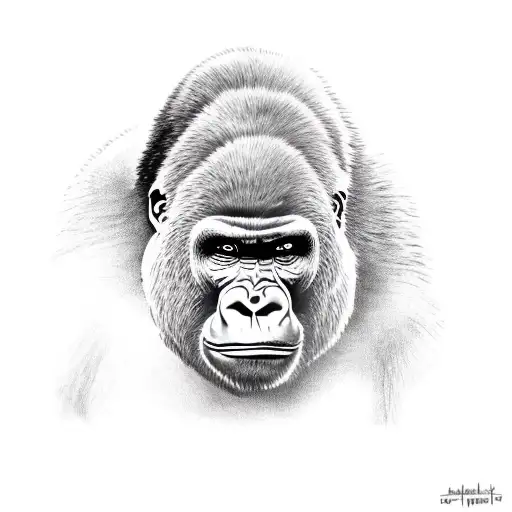 Gorilla with a beret tattoo design idea