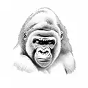 Gorilla with a beret tattoo design idea