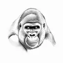 Gorilla with a beret tattoo design idea