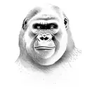 Gorilla with a beret tattoo design idea