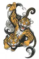 tiger and gorilla fighting tattoo design idea