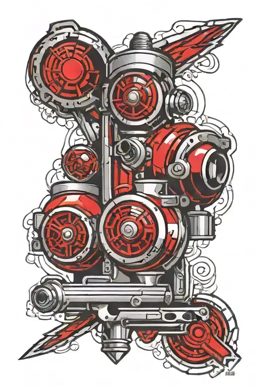 pistons red eye tattoo design idea