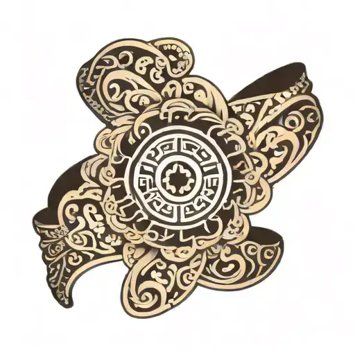 a Polynesian bracelet around the forearm, not too big, representing family, the afterlife, maternal love tattoo design idea