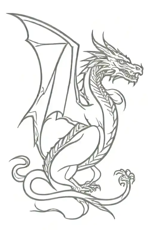 Gothic Dragon  tattoo design idea