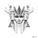PHARAOH, GOD RA, ANKH, PYRAMIDS tattoo design idea