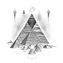 PHARAOH, GOD RA, ANKH, PYRAMIDS tattoo design idea