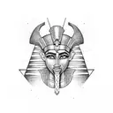 PHARAOH, GOD RA, ANKH, PYRAMIDS tattoo design idea