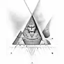 PHARAOH, GOD RA, ANKH, PYRAMIDS tattoo design idea