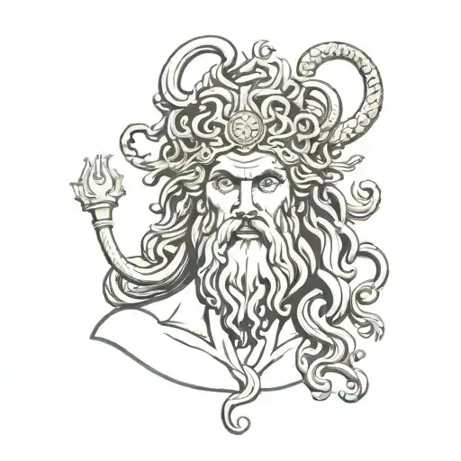 zeus medusa greek mythology tattoo design idea
