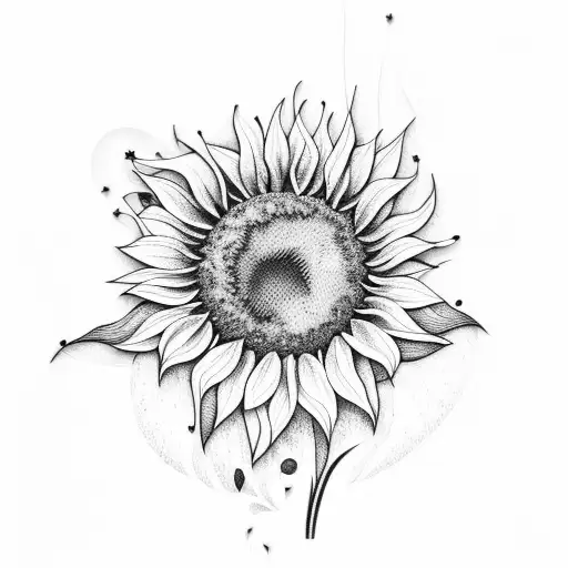 Sunflower with bluebonnets tattoo design idea