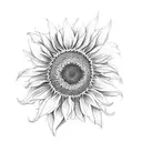 Sunflower with bluebonnets tattoo design idea