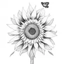 Sunflower with bluebonnets tattoo design idea