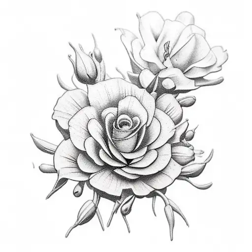 ramo de flores margaritas tattoo design idea