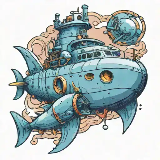 submarine tattoo design idea