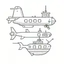 submarine tattoo design idea