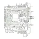 A sketch style tattoo of a computer motherboard with a hidden message in binary code tattoo design idea