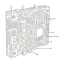 A sketch style tattoo of a computer motherboard with a hidden message in binary code tattoo design idea