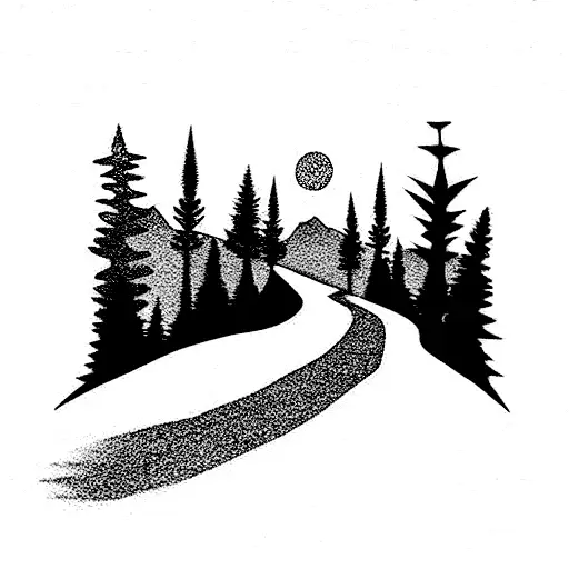 road in utah tattoo design idea