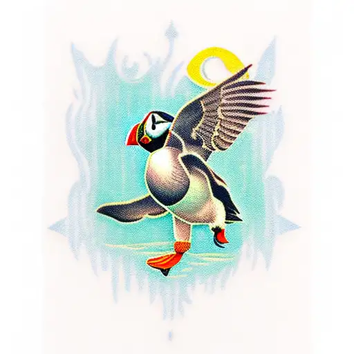 puffin tattoo design idea