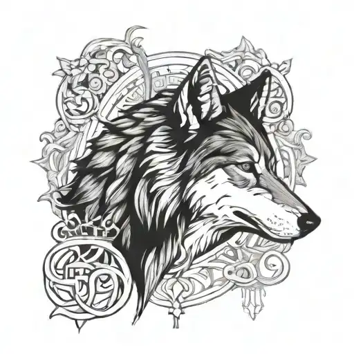 Wolf And King Baldwin IV tattoo design idea