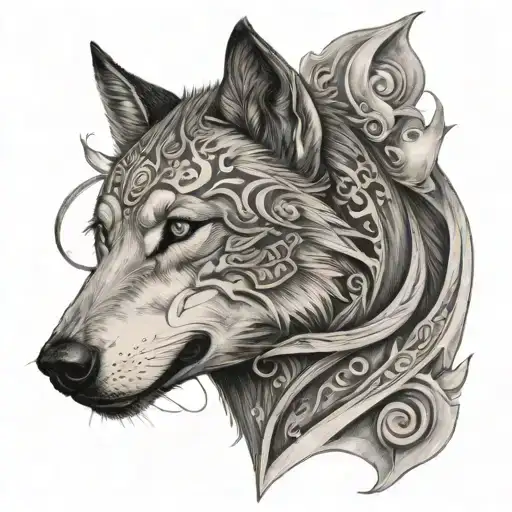 Wolf And King Baldwin IV tattoo design idea