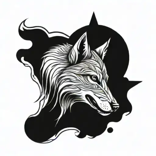 Wolf And King Baldwin IV tattoo design idea