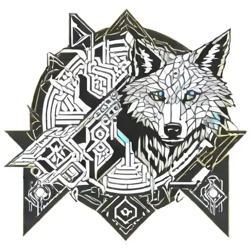 Wolf And King Baldwin IV tattoo design idea