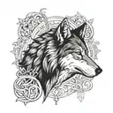 Wolf And King Baldwin IV tattoo design idea