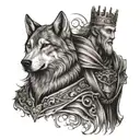 Wolf And King Baldwin IV tattoo design idea