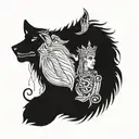 Wolf And King Baldwin IV tattoo design idea