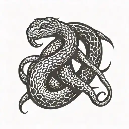  The letter "O" is stylized as a snake eat his tail tattoo design idea