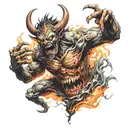 A demon escaping hell tattoo design idea