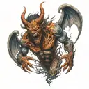 A demon escaping hell tattoo design idea