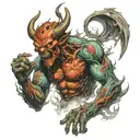 A demon escaping hell tattoo design idea