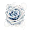 rosa azul con flores  tattoo design idea