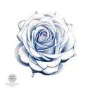 rosa azul con flores  tattoo design idea